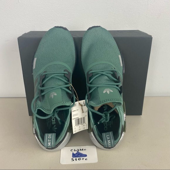 Adidas Originals NMD R1 Green Black Trainers Running Shoe Sneaker Men Sz - Picture 6 of 15